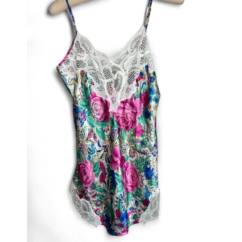 VTG Victoria's Secret Gold Label Floral Lace Mini Slip Dress Nightie Small 90's‎